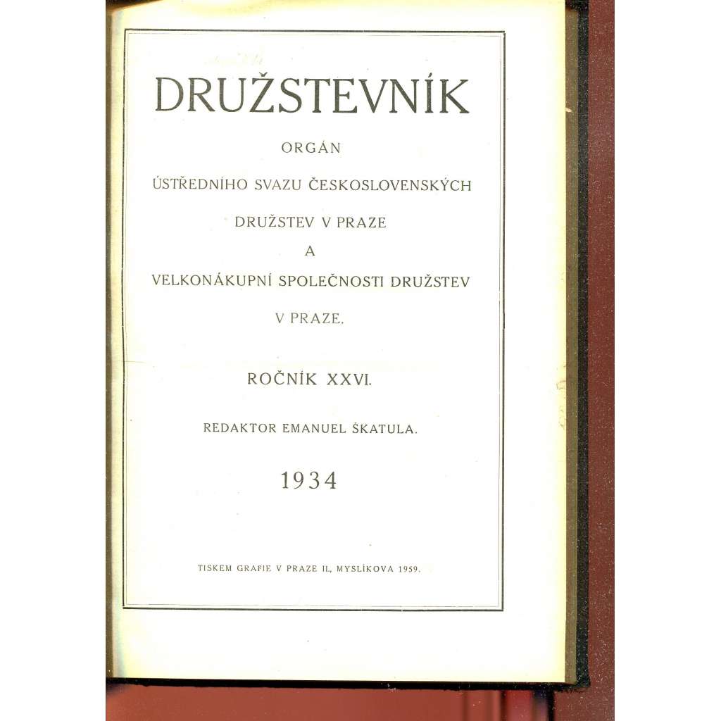 Družstevník, ročník XXVI./1934 (družstvo, družstva)
