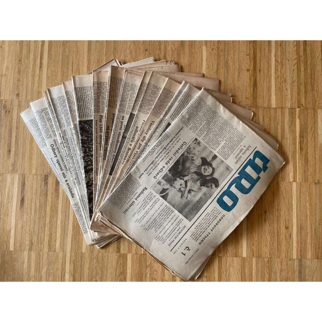 ÚRO, ročník II., čísla 1-5, 9-18, 20-22, 24-28, 30, 32 a 37/1946. Odborový týdeník (staré noviny, odbory, komunistická literatura) - Ústřední rada odborů