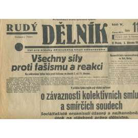 Rudý dělník, ročník V., číslo 11/1934. List pro otázky dělnického hnutí odborového (odbory, 1. republika, staré noviny)
