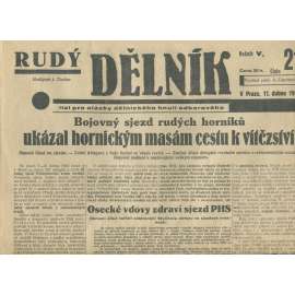 Rudý dělník, ročník V., číslo 21/1934. List pro otázky dělnického hnutí odborového (odbory, 1. republika, staré noviny)