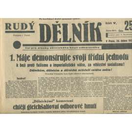 Rudý dělník, ročník V., číslo 25/1934. List pro otázky dělnického hnutí odborového (odbory, 1. republika, staré noviny)