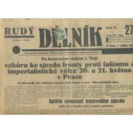 Rudý dělník, ročník V., číslo 27/1934. List pro otázky dělnického hnutí odborového (odbory, 1. republika, staré noviny)