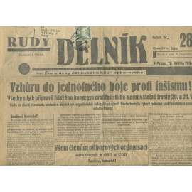 Rudý dělník, ročník V., číslo 28/1934. List pro otázky dělnického hnutí odborového (odbory, 1. republika, staré noviny)