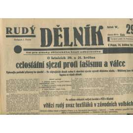 Rudý dělník, ročník V., číslo 29/1934. List pro otázky dělnického hnutí odborového (odbory, 1. republika, staré noviny)
