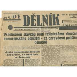 Rudý dělník, ročník V., zvláštní vydání (5.6.1934). List pro otázky dělnického hnutí odborového (odbory, 1. republika, staré noviny) - pošk.