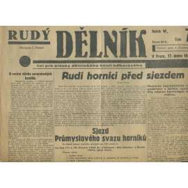 Rudý dělník, ročník V., číslo 7/1934. List pro otázky dělnického hnutí odborového (odbory, 1. republika, staré noviny)