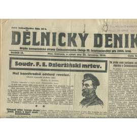Dělnický deník, ročník IX., číslo 168/1926 (1. republika, staré noviny, komunistická literatura) - Ostrava