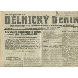 Dělnický deník, ročník IX., číslo 169/1926 (1. republika, staré noviny, komunistická literatura) - Ostrava