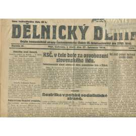 Dělnický deník, ročník IX., číslo 171/1926 (1. republika, staré noviny, komunistická literatura) - Ostrava