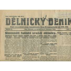 Dělnický deník, ročník IX., číslo 155/1926 (1. republika, staré noviny, komunistická literatura) - Ostrava