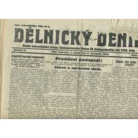 Dělnický deník, ročník IX., číslo 156/1926 (1. republika, staré noviny, komunistická literatura) - Ostrava
