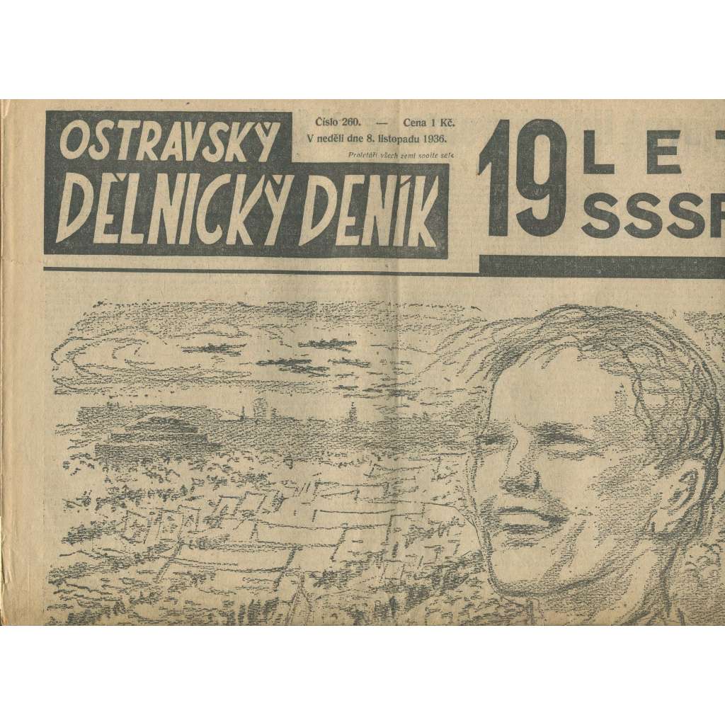 Ostravský dělnický deník, ročník 260 (8.11.1936) - 1. republika, staré noviny - Ostrava
