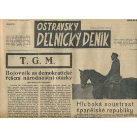 Ostravský dělnický deník, ročník 219 (18.9.1937) - 1. republika, staré noviny - Ostrava (T. G. Masaryk)