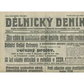 Dělnický deník, ročník X., číslo 253/1927 (1. republika, staré noviny, komunistická literatura) - Ostrava