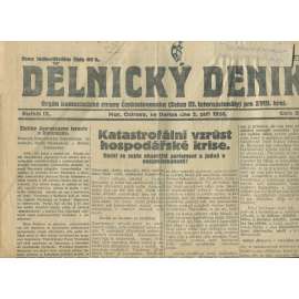 Dělnický deník, ročník IX., číslo 203/1926 (1. republika, staré noviny) - Ostrava