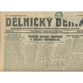 Dělnický deník, ročník IX., číslo 216/1926 (1. republika, staré noviny) - Ostrava