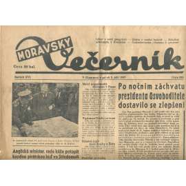 Moravský večerník, ročník XVI., číslo 222/1937 (1. republika, noviny)