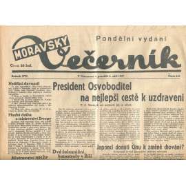 Moravský večerník, ročník XVI., číslo 225/1937 (1. republika, noviny)