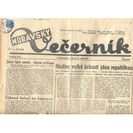 Moravský večerník, ročník XVI., číslo 233/1937 (1. republika, noviny)