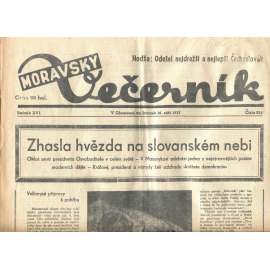 Moravský večerník, ročník XVI., číslo 235/1937 (1. republika, noviny)