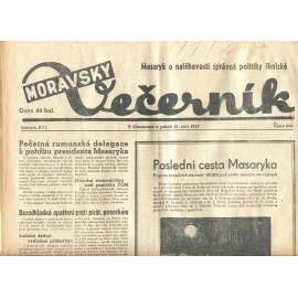 Moravský večerník, ročník XVI., číslo 236/1937 (1. republika, noviny)