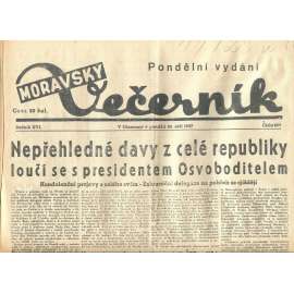 Moravský večerník, ročník XVI., číslo 239/1937 (1. republika, noviny)