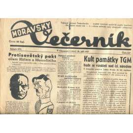 Moravský večerník, ročník XVI., číslo 247/1937 (1. republika, noviny)