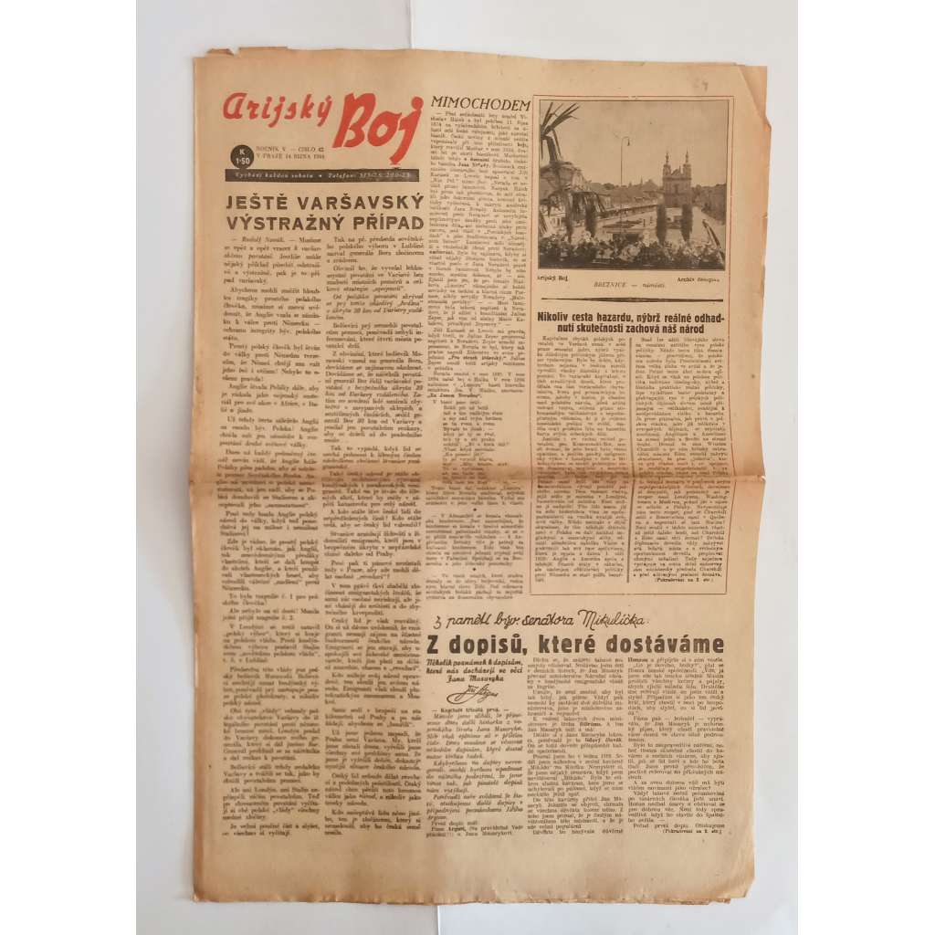 Arijský boj, ročník V., číslo 42/1944 - Ústřední list protižidovské ligy [časopis kolaborantů, nacismus, antisemitismus, protižidovské, Židé]