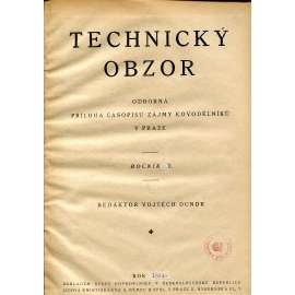 Technický obzor, ročník V., čísla 1-17/1924. Odborná příloha časopisu Zájmy Kovodělníků