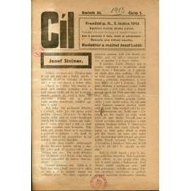 Cíl, ročník III., číslo 1-6/1913 (Sociální demokracie)