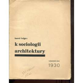 K sociologii architektury (obálka chybí)