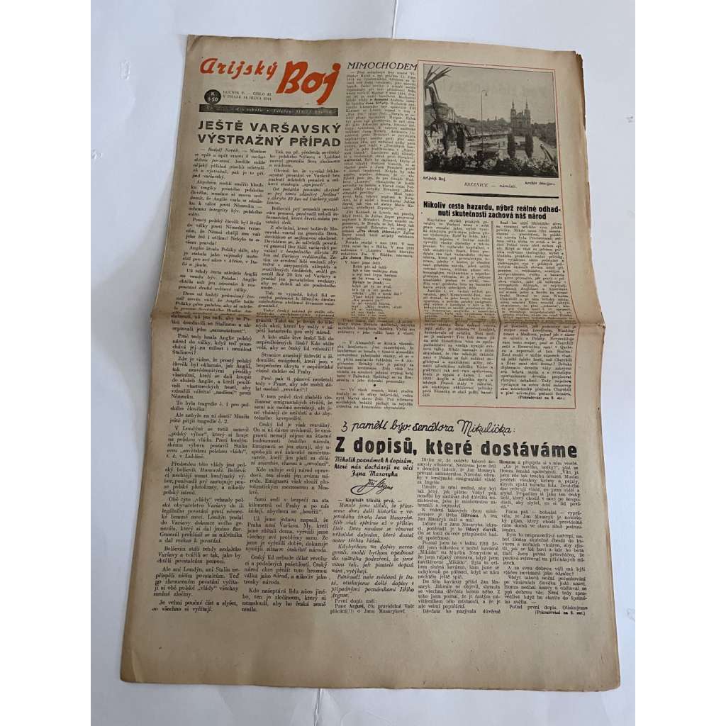 Arijský boj, ročník V., číslo 42/1944 - Ústřední list protižidovské ligy [časopis kolaborantů, nacismus, antisemitismus, protižidovské, Židé]