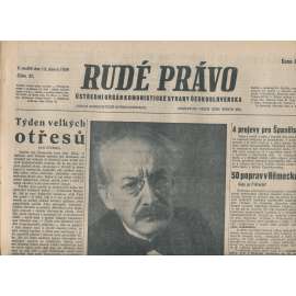 Rudé právo (13.2.1938) - 1. republika, staré noviny
