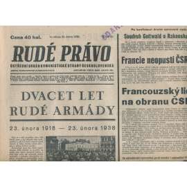 Rudé právo (23.2.1938) - 1. republika, staré noviny