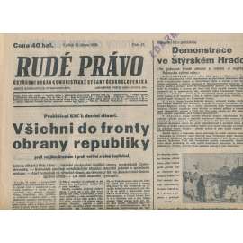 Rudé právo (25.2.1938) - 1. republika, staré noviny