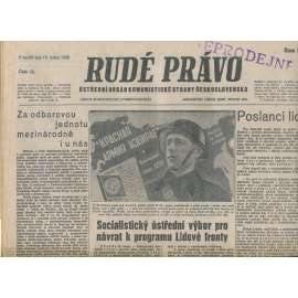Rudé právo (16.1.1938) - 1. republika, staré noviny