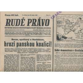 Rudé právo (26.1.1938) - 1. republika, staré noviny