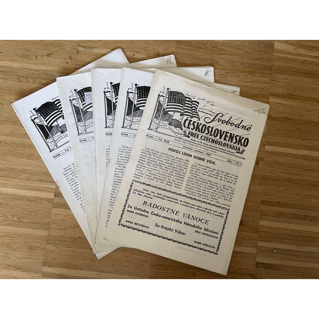 Svobodné Československo, ročník XXX., čísla 3-12/1968-1969 / Free Czechoslovakia (exil, USA, časopis, noviny)