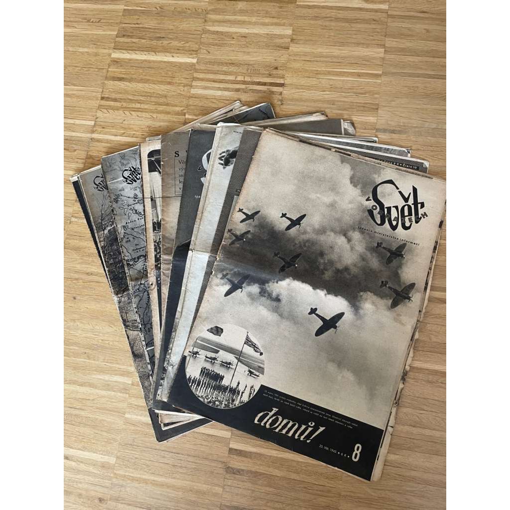 Svět v obrazech, ročník I., číslo 8-18 a 20-25/1945 (časopis, noviny) - hlubotisk
