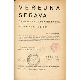 Veřejná správa, ročník V., číslo 1-10/1935. Časopis pro správní právo a správní vědu (právo)