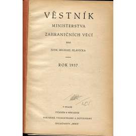 Věstník ministerstva zahraničních věcí, čísla 1-12/1937