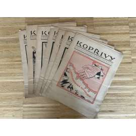 Kopřivy, ročník XII., číslo 11, 22, 35-40/1920 (časopis, noviny) Lidový satirický týdeník