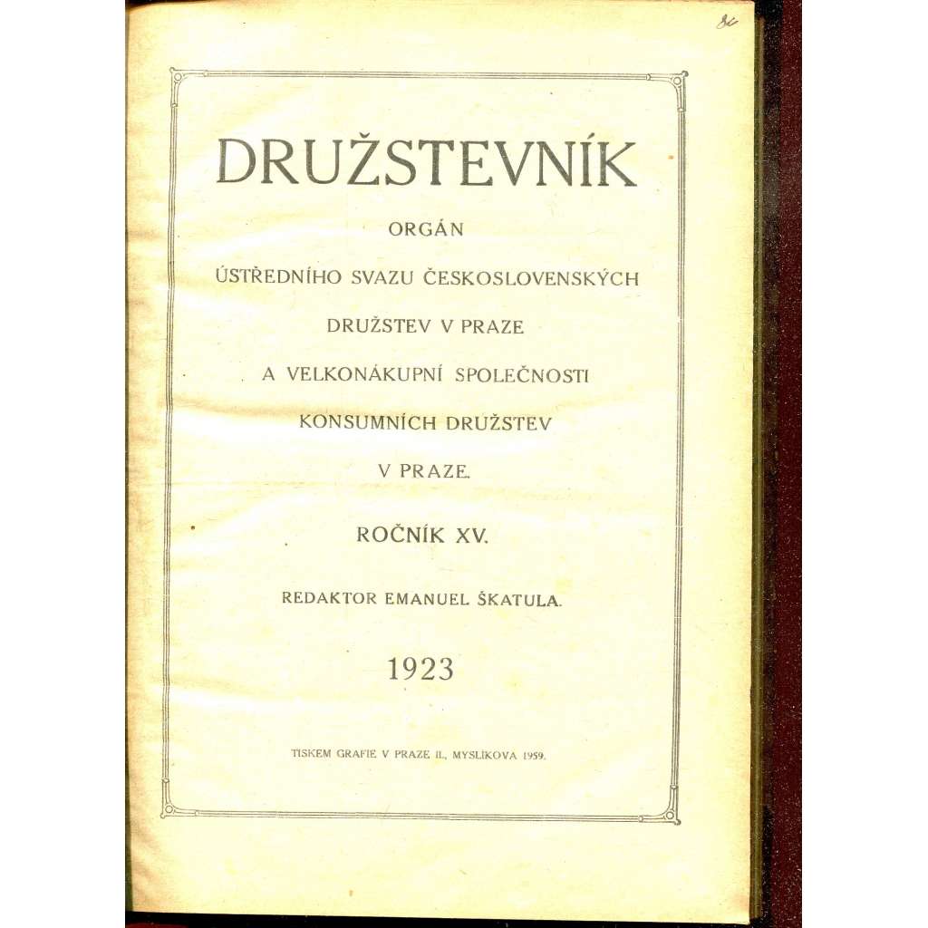 Družstevník, ročník XV./1923 (družstvo, družstva)