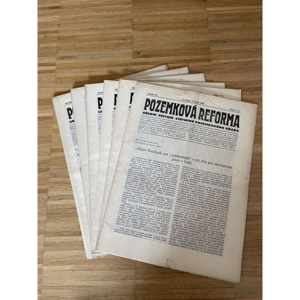 Pozemková reforma, ročník VI., číslo 1-12/1930. Úřední věstník státního pozemkového úřadu (staré noviny)