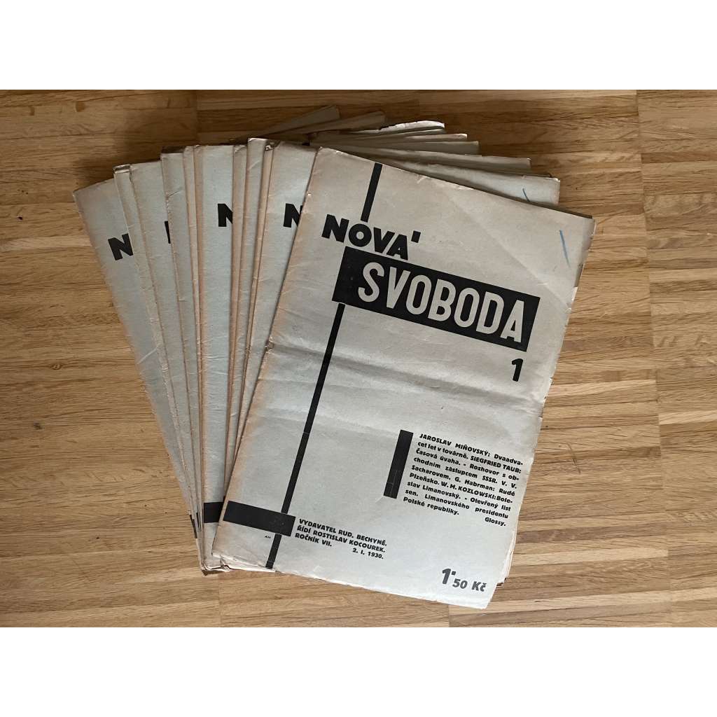 Nová svoboda, ročník VII., číslo 1-25/1930. List pro informaci hospodářskou, kulturní a politickou
