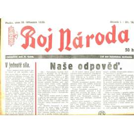 Boj národa, ročník I., číslo 16/1939. List pro fašistickou myšlenku (R. Gajda) noviny