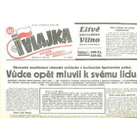 Vlajka, ročník IX., číslo 94/1939. Deník nového národovectví (noviny, kolaborace, Protektorát)