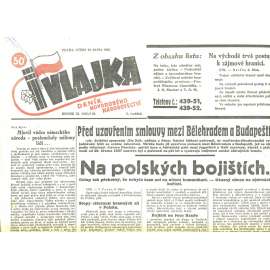 Vlajka, ročník IX., číslo 92/1939. Deník nového národovectví (noviny, kolaborace, Protektorát)