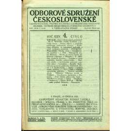 Odborové sdružení českoslovanské, ročník XXV., číslo 1-24/1921 [Časopis pro sociální politiku, statistiku a ochranné zákonodárství dělnické] odbory