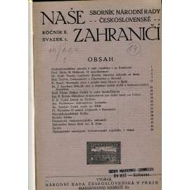 Naše zahraničí, ročník II., svazek 1-4/1922. Sborník národní rady československé